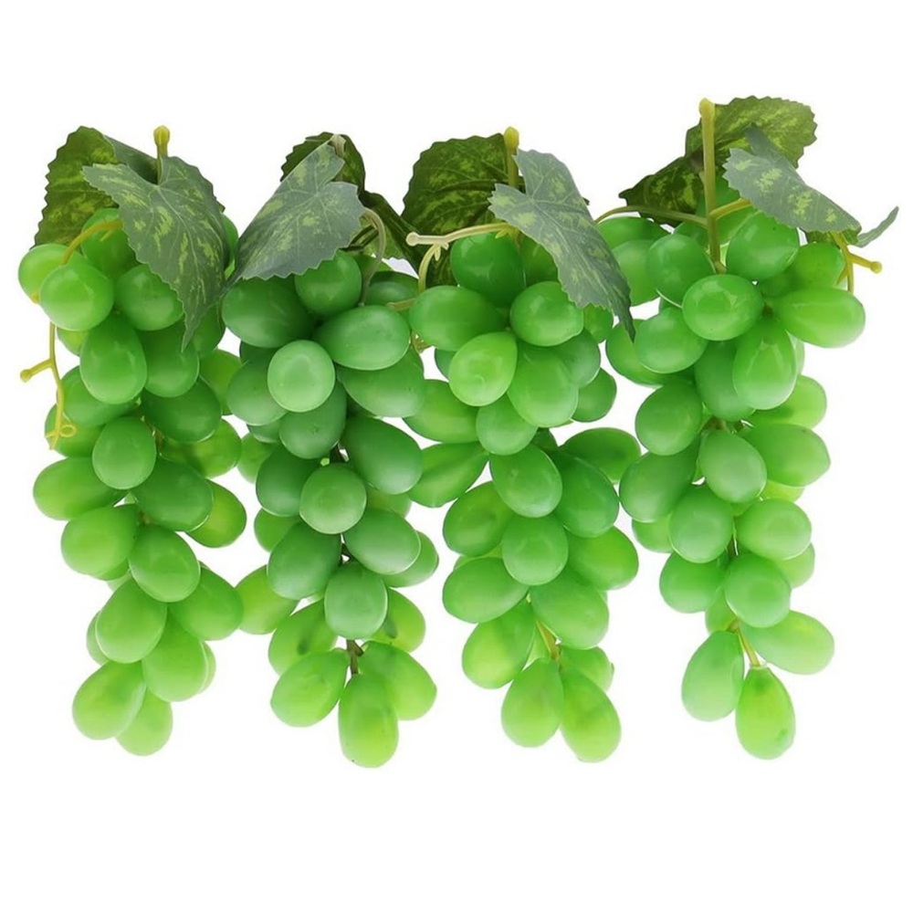 4 Bunches Artificial Grape Decorative Fake Green Grapes